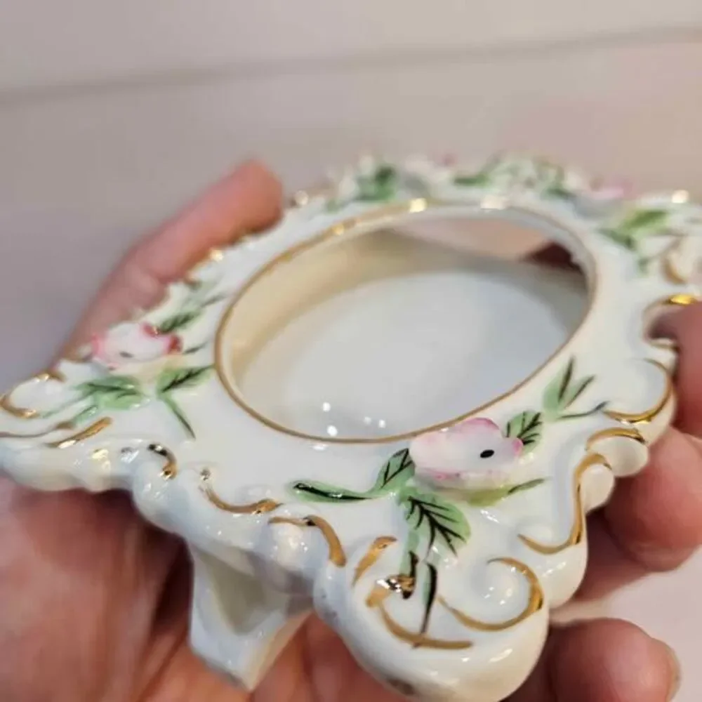 Vintage Ornate Ceramic Floral Picture Frame